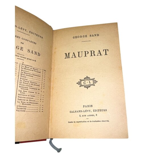 George Sand Mauprat 1927 French Edition Hardcover Calmann-Lévy Antique Book - Picture 7 of 8